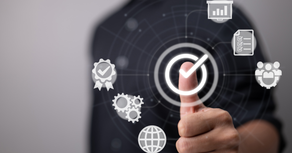 An image of man with a tick box overlay to highlight our January Metrology News